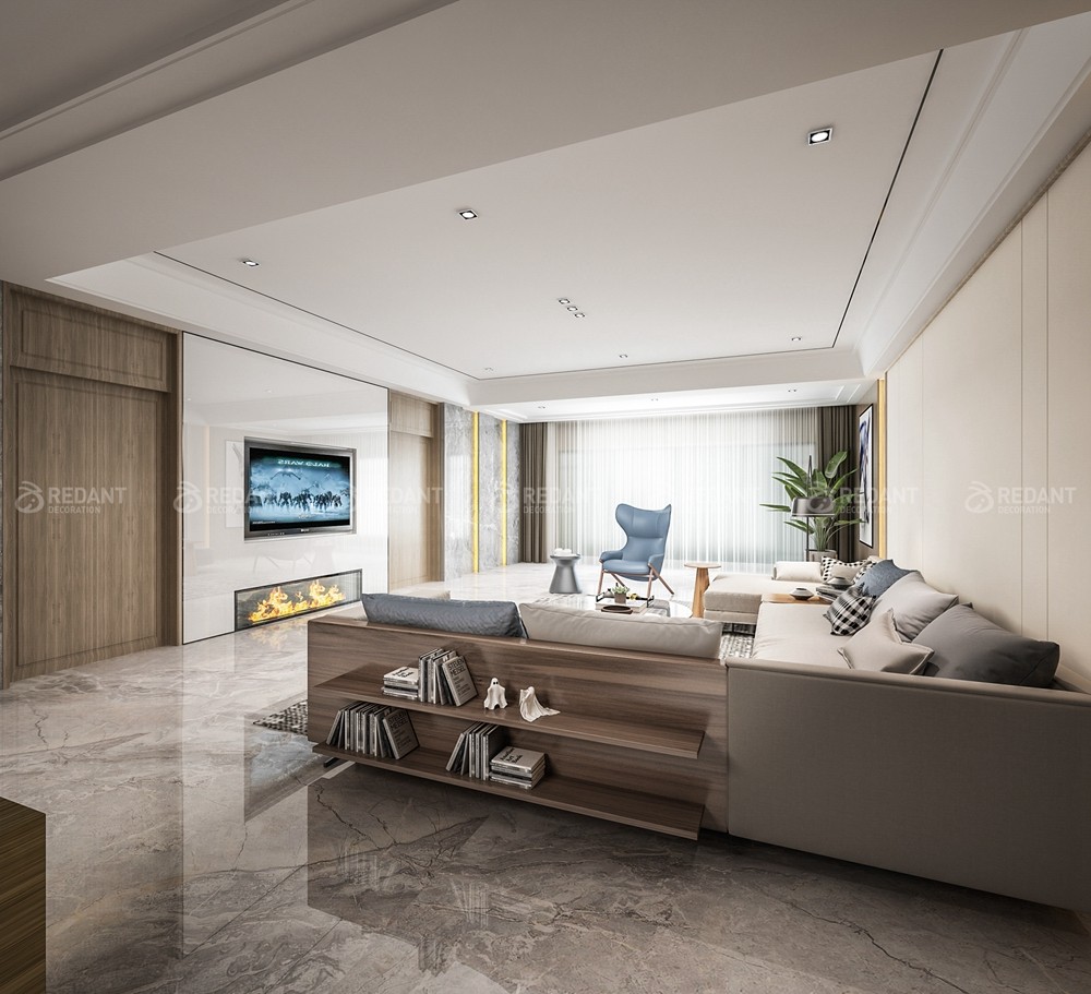 碧桂园凤凰岛500㎡新中式偏现代风格别墅装修案例