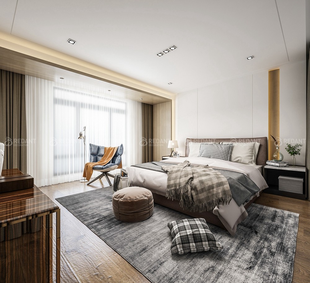 碧桂园凤凰岛500㎡新中式偏现代风格别墅装修案例