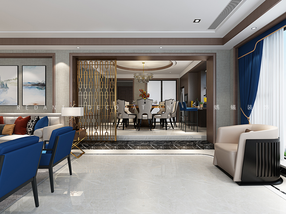 秦馀山庄 | 新中式风格别墅装修效果图