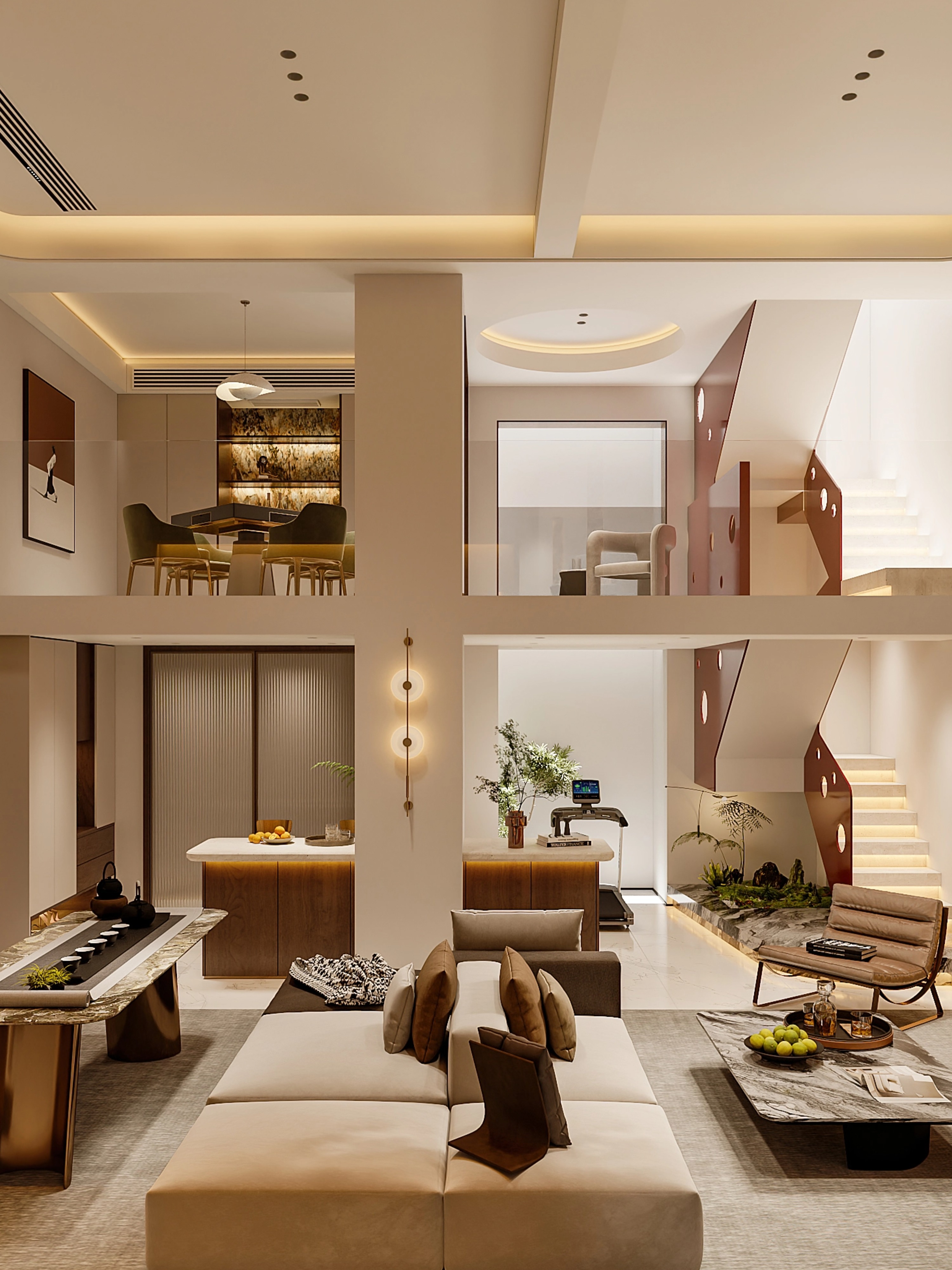 550㎡现代风别墅 | 谱写光影与结构的立体诗篇